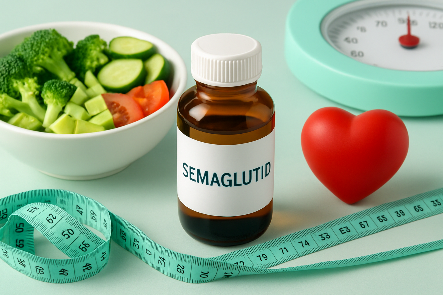 Wissenschaftliche Langzeitstudie zu Semaglutid mit Diagrammen und medizinischen Daten